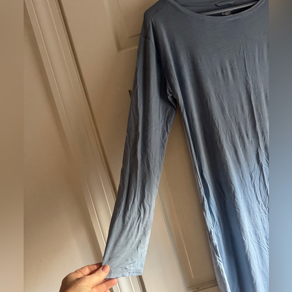 Lands' End Soft Blue Pajama Sleep Dress - Picture 2 of 6
